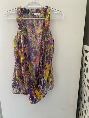 CAbi Floral Sheer Sleeveless  Tank TopBlouse - Multicolor